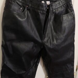 H&M Women Black leather pants